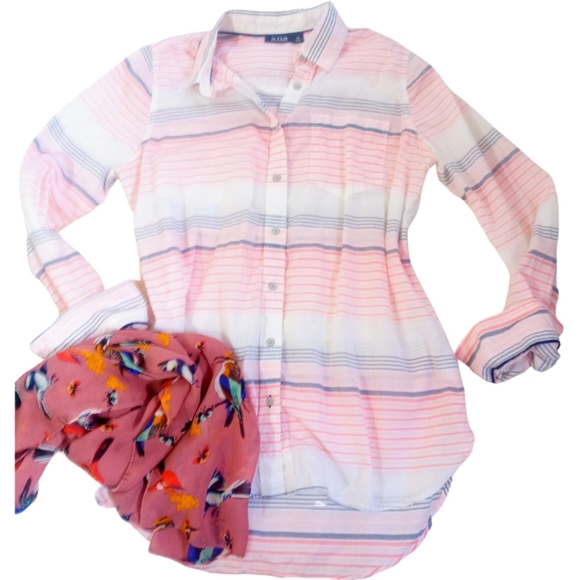 HP🛍️A.N.A A New Approach pink size medium gently worn lightweight button down - Picture 2 of 16